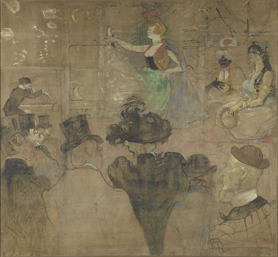 Lautrec'n La Danse Mauresque resminde sırtı izleyiciye dönük Oscar Wilde'dan başkası değil. 1895.